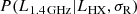 $$ \begin{aligned}&P(L_{1.4\,\mathrm {GHz}}|L_{\rm HX},\sigma _{\rm R}) \end{aligned} $$