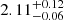 $ 2.11^{+0.12}_{-0.06} $
