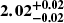 $ \boldsymbol{2.02^{+0.02}_{-0.02}} $