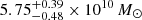 $ 5.75^{+0.39}_{-0.48} \times 10^{10}\,{{M}_{\odot}} $