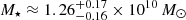 $ M_{\star} \approx 1.26^{+0.17}_{-0.16} \times 10^{10}\,{{M}_{\odot}} $