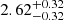 $ {2.62}^{+0.32}_{-0.32} $