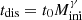 $ t_{\mathrm{dis}}=t_0 M_{\mathrm{ini}}^{\gamma} $