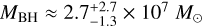 $\[M_{\mathrm{BH}} \approx 2.7_{-1.3}^{+2.7} \times 10^7 M_{\odot}\]$
