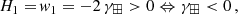 $$ \begin{aligned} H_{1} =&\, { w}_1 = -2\,\gamma _\boxplus > 0 \Leftrightarrow \gamma _\boxplus < 0\,,\end{aligned} $$