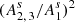 $ (A_{2,\,3}^s / A_{1}^s)^2 $