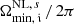 $ \Omega_{\mathrm{min},\,\mathfrak{i}}^{\mathrm{NL},\,s}\,/\,2\pi $