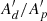 $ A_d^\prime / A_p^\prime $