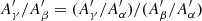 $ A_\gamma^\prime / A_\beta^\prime = (A_\gamma^\prime / A_\alpha^\prime) / (A_\beta^\prime / A_\alpha^\prime) $