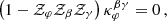 $$ \begin{aligned} \left(1 - \mathcal{Z} _\varphi \mathcal{Z} _\beta \mathcal{Z} _\gamma \right)\kappa _{\varphi }^{\beta \gamma } = 0\,, \end{aligned} $$