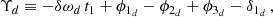 $$ \begin{aligned} \Upsilon _d \equiv -\delta \omega _d\,t_1 + \phi _{1_d} - \phi _{2_d} + \phi _{3_d} - \delta _{1_d}\,, \end{aligned} $$