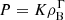 $ P = K \rho_{\rm B}^\Gamma $