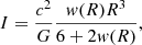 $$ \begin{aligned} I = \frac{c^2}{G} \frac{{ w}(R) R^3}{6 + 2 { w}(R)} , \end{aligned} $$