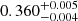 $ 0.360^{+0.005}_{-0.004} $