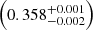 $ \left( 0.358^{+0.001}_{-0.002} \right) $