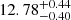 $ 12.78^{+0.44}_{-0.40} $