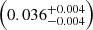 $ \left( 0.036^{+0.004}_{-0.004} \right) $
