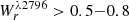 $ W_r^{\lambda2796} > 0.5{-}0.8 $