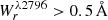$ W_r^{\lambda 2796} > 0.5\,\AA $