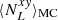 $ \langle{N}_{L}^{x\mathit{y}}\rangle_{\text{MC}} $