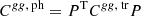 $$ \begin{aligned}&C^{gg,\text{ ph}} = P^{\text{T}}C^{gg,\text{ tr}}P\end{aligned} $$
