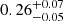 $ 0.26^{+0.07}_{-0.05} $