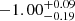 $ -1.00^{+0.09}_{-0.19} $