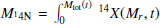 $ M_{^14{\rm N}} = \smallint_0^{M_{\rm tot}(t)}{\ }^{14}X(M_r,t) $