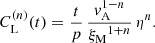 $$ \begin{aligned} C_{\rm L}^{(n)}(t)=\frac{t}{p}\,\frac{v_{\rm A}^{1-n}}{{\xi _{\rm M}}^{1+n}}\,\eta ^n. \end{aligned} $$