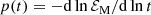 $$ \begin{aligned} p(t)=-\mathrm{d}\ln {{\mathcal{E} }_{\rm M}}/\mathrm{d}\ln t \end{aligned} $$
