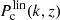 $ P^{\mathrm{lin}}_{\mathrm{c}}(k,z) $