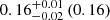 $ 0.16^{+0.01}_{-0.02}\,(0.16) $