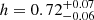 $ h=0.72^{+0.07}_{-0.06} $