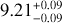 $\[9.21_{-0.09}^{+0.09}\]$