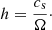 $$ \begin{aligned} h = \frac{c_{\mathrm{s} }}{\Omega }\cdot \end{aligned} $$