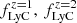 $ f_{\mathrm{LyC}}^{z=1},\,f_{\mathrm{LyC}}^{z=2} $
