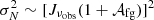 $ \sigma_N^2 \sim [J_{\nu_{\rm obs}}(1+\mathcal{A}_{\rm fg})]^2 $