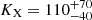 $ K_{\mathrm{X}}=110^{+70}_{-40} $