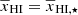 $ \overline{x}_{\mathrm{HI}}=\overline{x}_{\mathrm{HI},\star} $