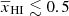 $ \overline{x}_{\mathrm{HI}}\lesssim 0.5 $