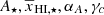 $ A_\star, \overline{x}_{\mathrm{HI},\star}, \alpha_A, \gamma_c $