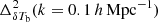 $ \Delta^2_{\delta T_{\mathrm{b}}}(k=0.1\,h\,\mathrm{Mpc}^{-1}) $