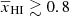 $ \overline{x}_{\mathrm{HI}} \gtrsim 0.8 $
