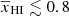 $ \overline{x}_{\mathrm{HI}} \lesssim 0.8 $
