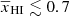 $ \overline{x}_{\mathrm{HI}}\lesssim 0.7 $