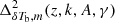 $ \Delta^2_{\delta T_{\rm b},m}(z, k, A, \gamma) $