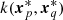 $ k(\boldsymbol{{x}}^*_p, \boldsymbol{{x}}^*_q) $