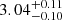 $ \rm 3.04^{+ 0.11}_{- 0.10 } $
