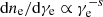 $ \mathrm{d}n_{\mathrm{e}}/\mathrm{d}\gamma_{\mathrm{e}} \propto \gamma_{\mathrm{e}}^{-s} $