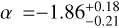 $\[\alpha=-1.86_{-0.21}^{+0.18}\]$